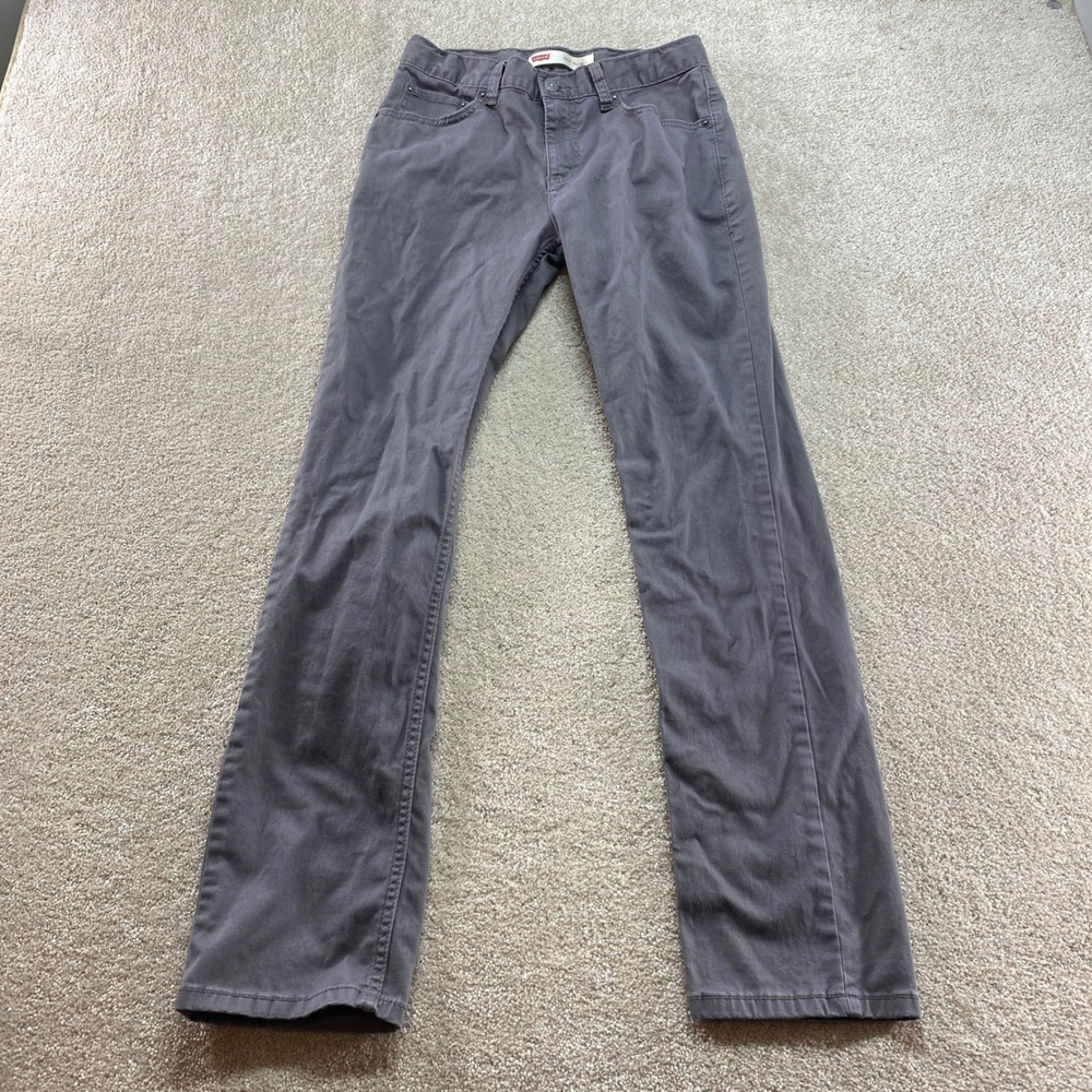Levi's 511 Slim Pants Junior‎ Womens 28x30 Charcoal Gray Stretch Chino Twill